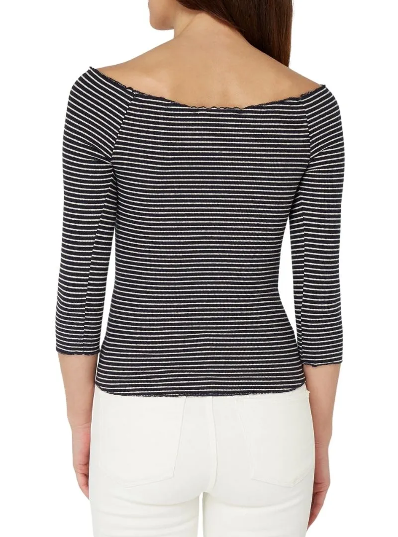 STRIPPED DETAIL OFF THE SHOULDER TOP sold by FBO product image thumbnail 2