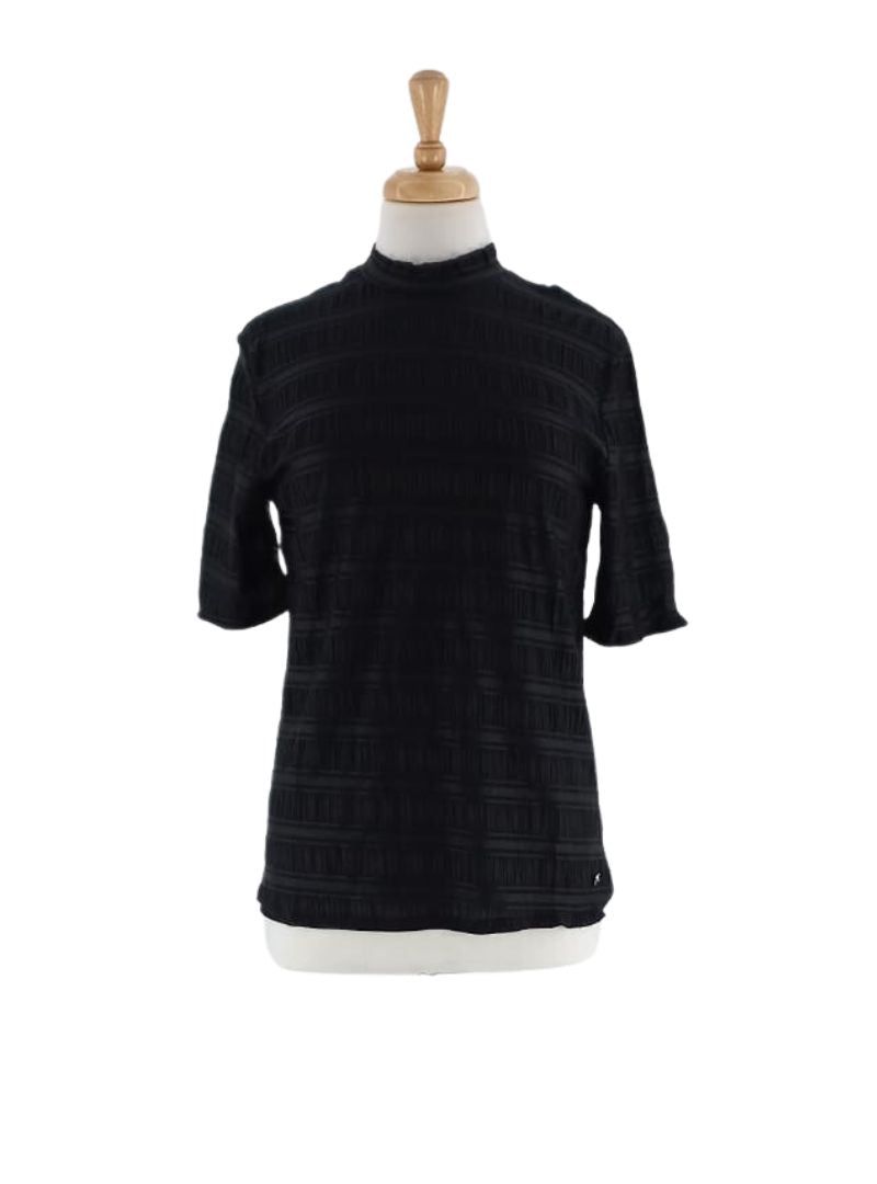 TEXTURED MESH BLOUSE sold by FBO