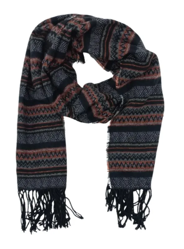 PATTERNED TASSLE SHAWL SCARF sold by FBO