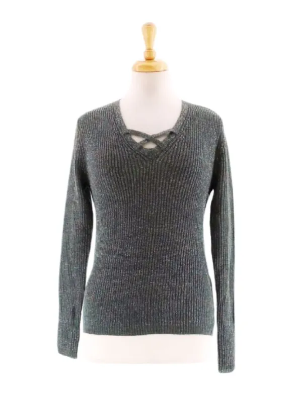 V NECK KNIT TOP sold by FBO
