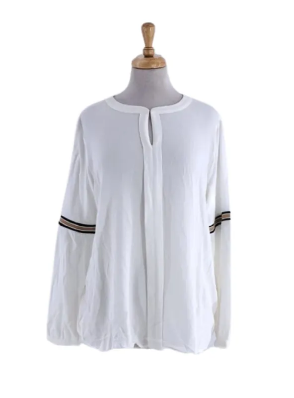 ROUND NECK STRIPE DETAIL BLOUSE sold by FBO