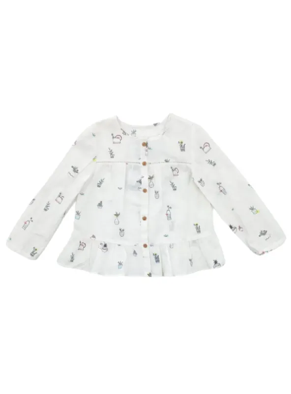 PRINT BUTTON UP BLOUSE sold by FBO