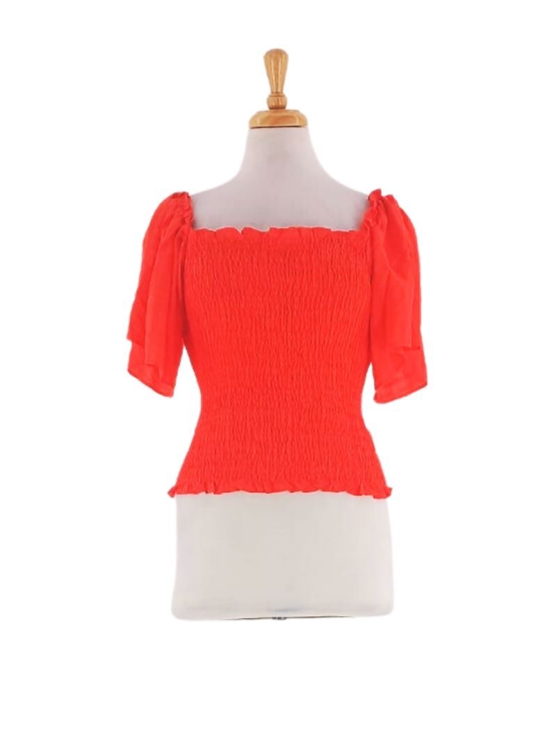 RUFFLED PUFF SLEEVE TOP sold by FBO