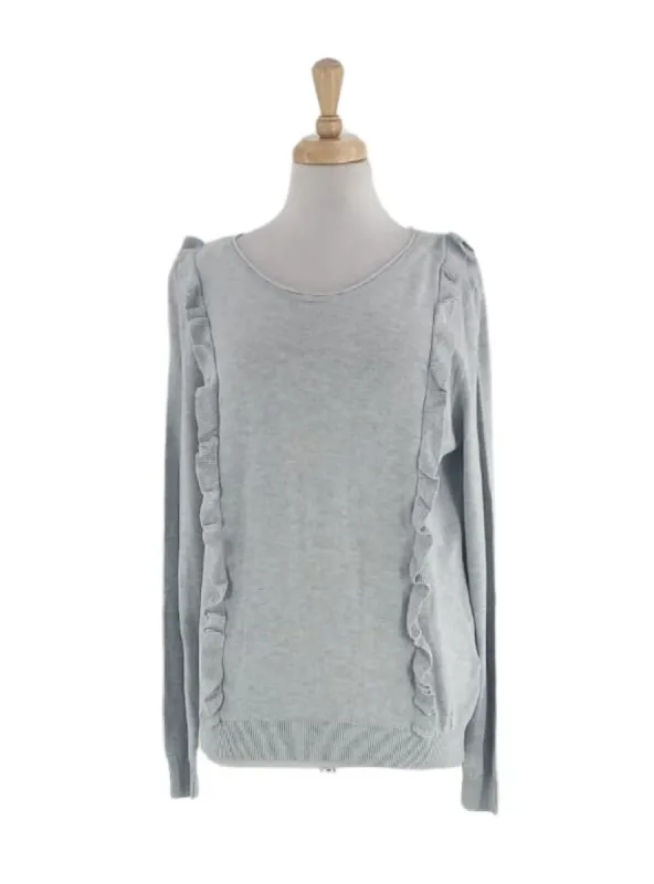 RUFFLE DETAIL KNIT TOP sold by FBO