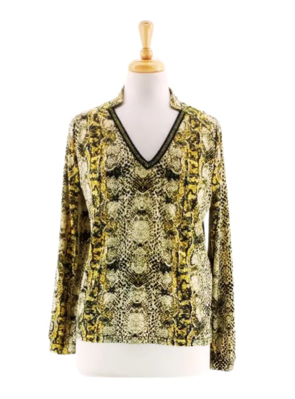 V NECK PRINTED BLOUSE sold by FBO