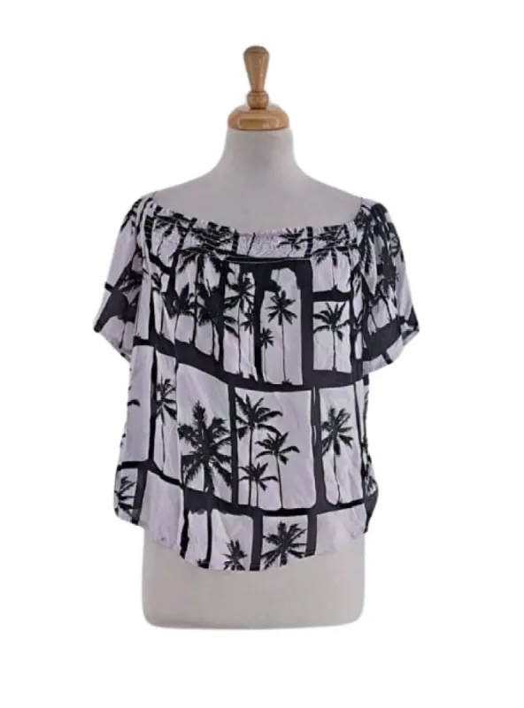 TROPICAL DETAILED OFF THE SHOULDER BLOUSE sold by FBO