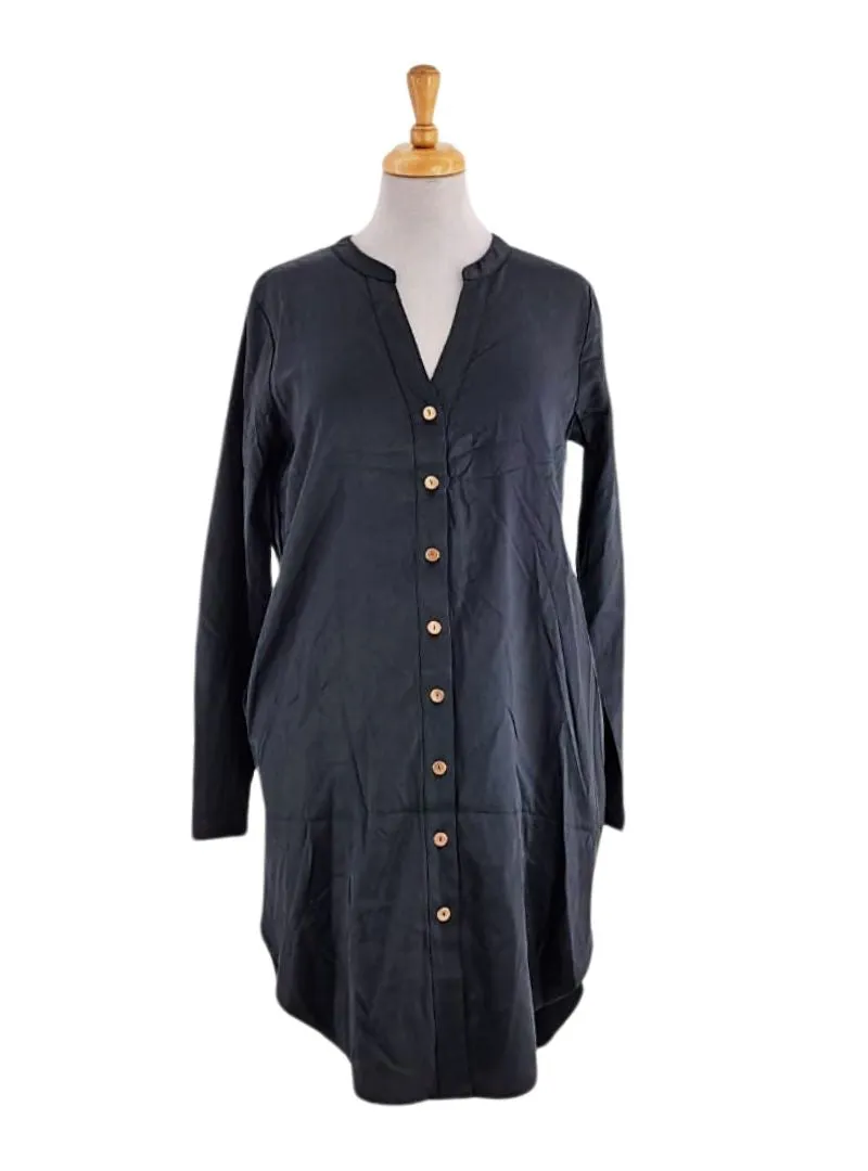 SILK FEEL LONG LENGTH SHIRT sold by FBO