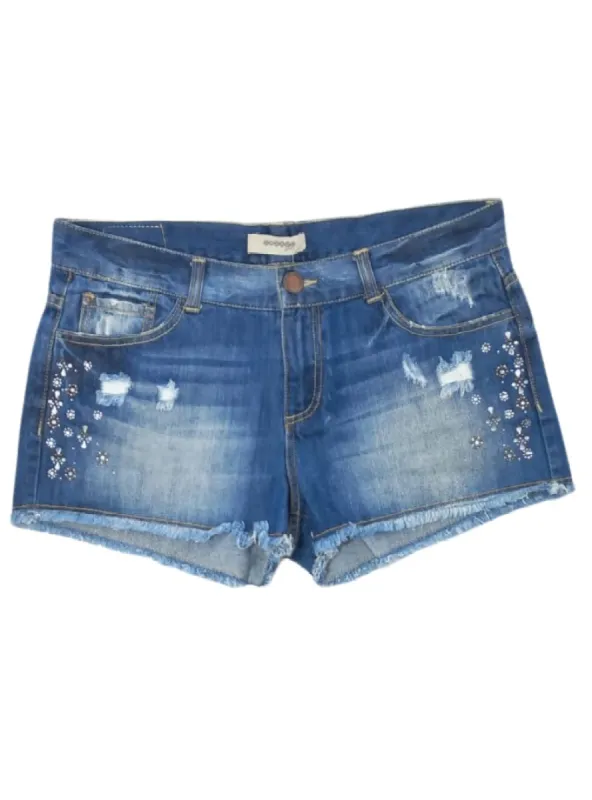 SEQUINCE DETAILED DENIM SHORTS sold by FBO