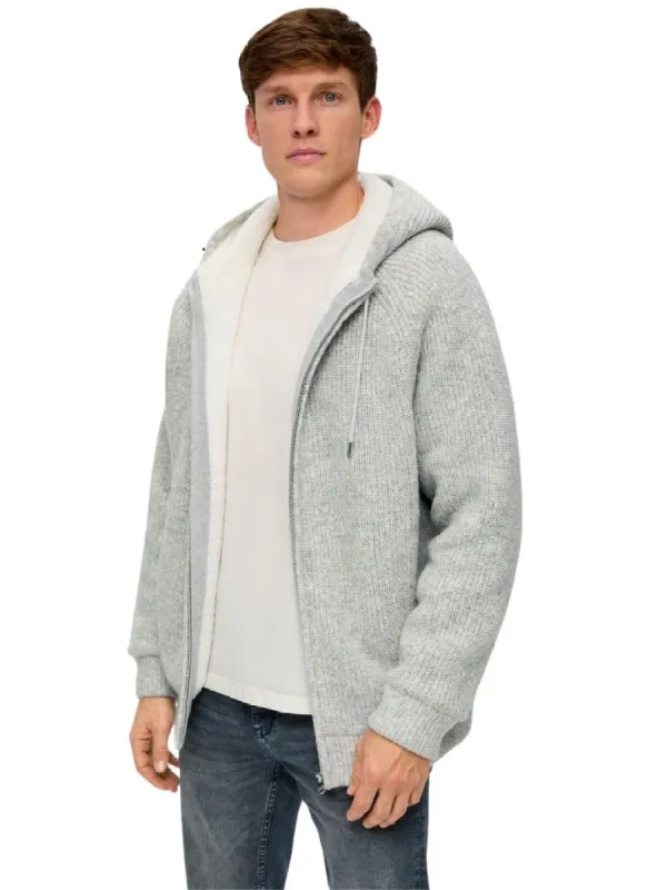 DETAILED KNIT HOODED JACKET sold by FBO