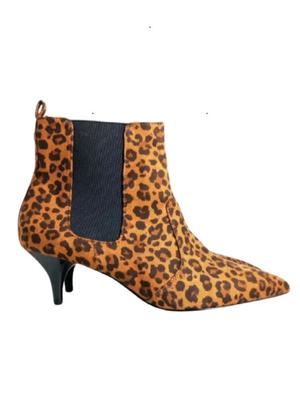 ANIMAL PRINT KITTEN HEEL BOOT sold by FBO