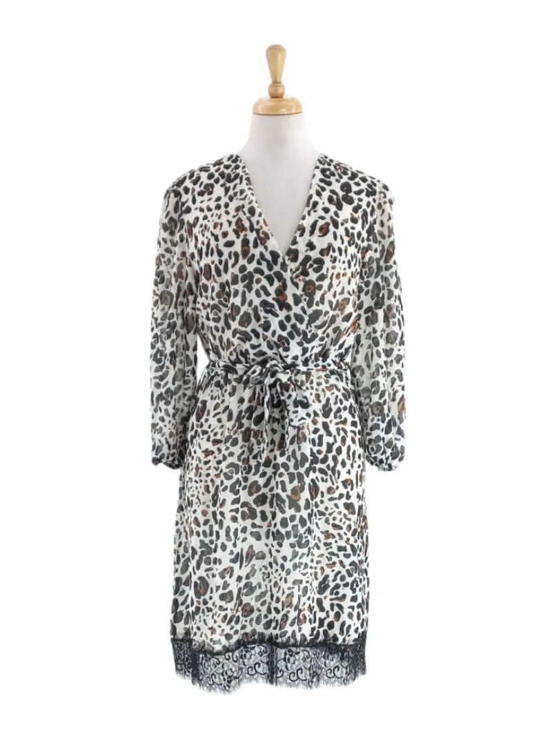 ANIMAL PRINT MESH COVER UP DRESS sold by FBO