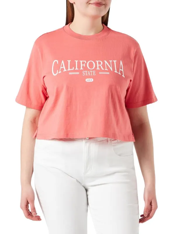 ''CALIFORNIA'' PRINTED BOXY CROPPED TEE sold by FBO