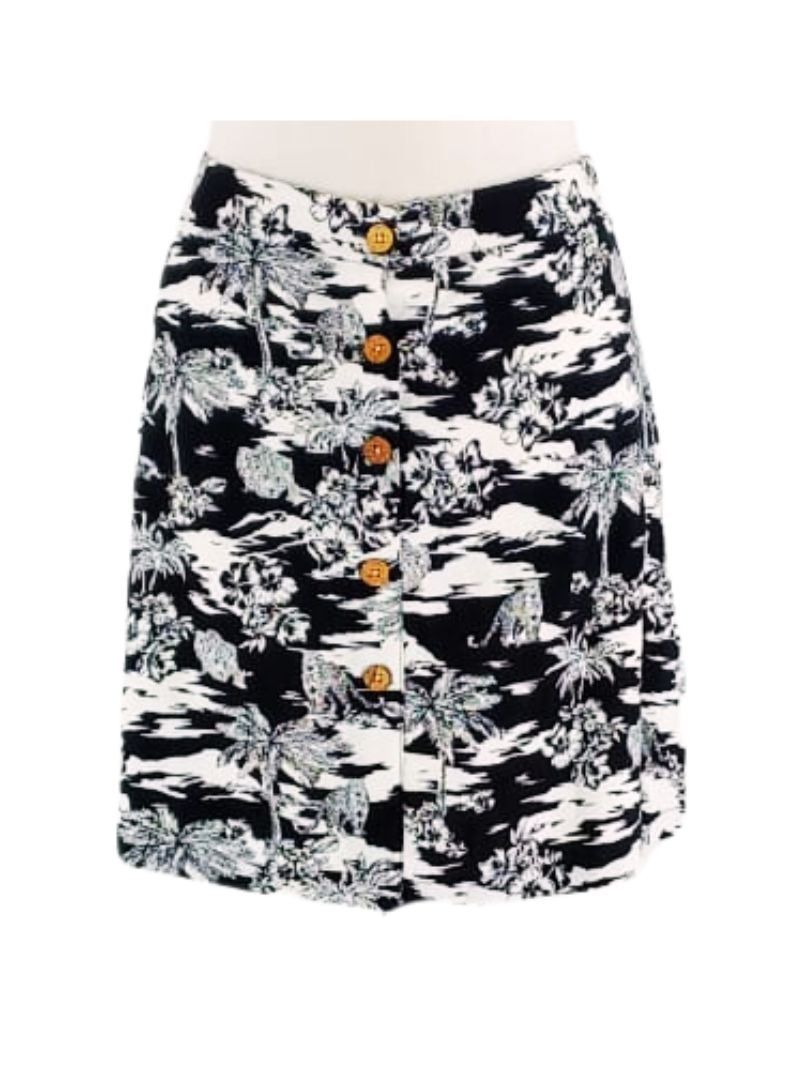 BUTTON DOWN PRINTED SKIRT sold by FBO