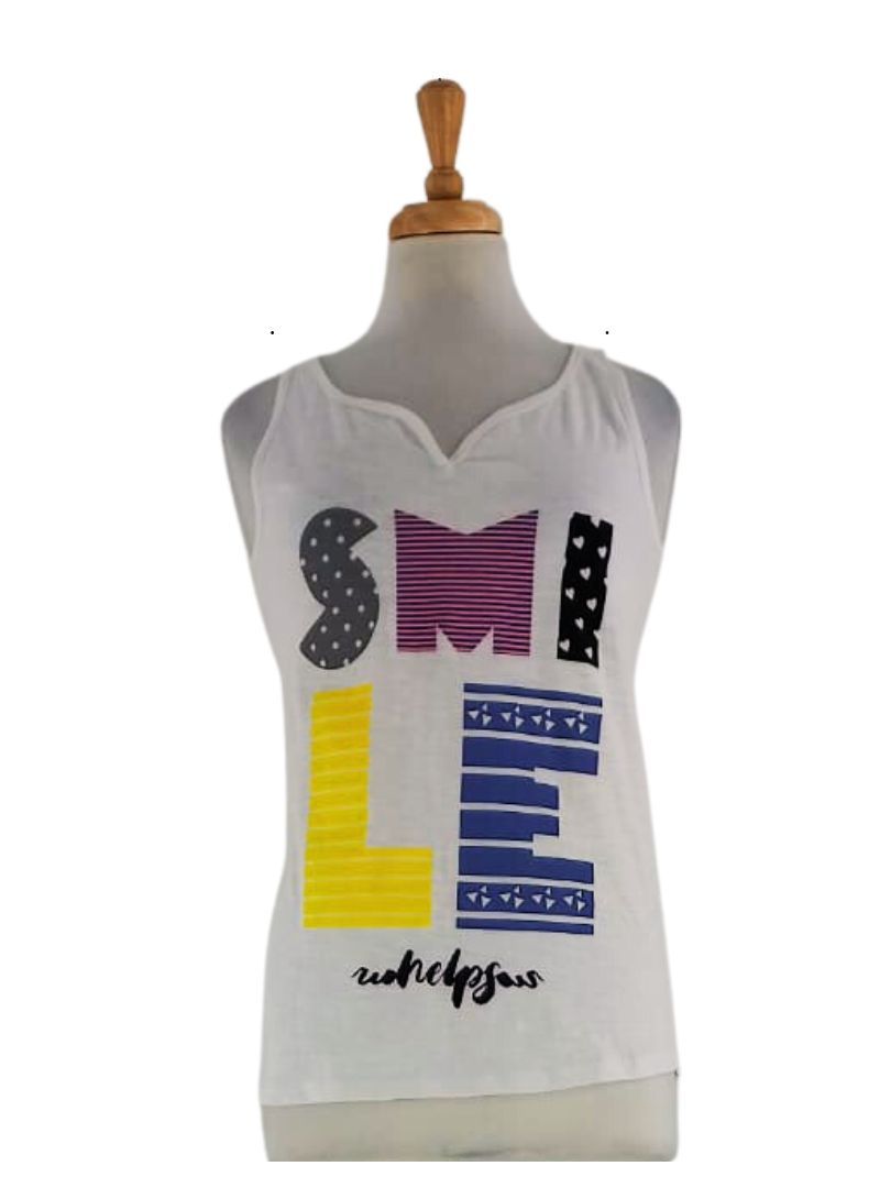 SLEEVELESS PRINTED TOP sold by FBO