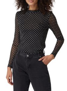 POLKA DOT MESH TOP sold by FBO