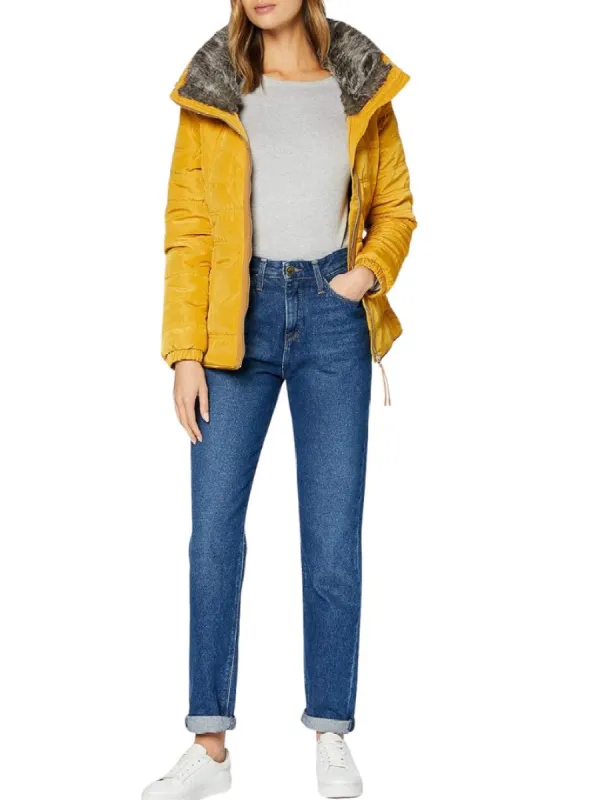 FUR LINED HIGH NECK PUFFER JACKET sold by FBO