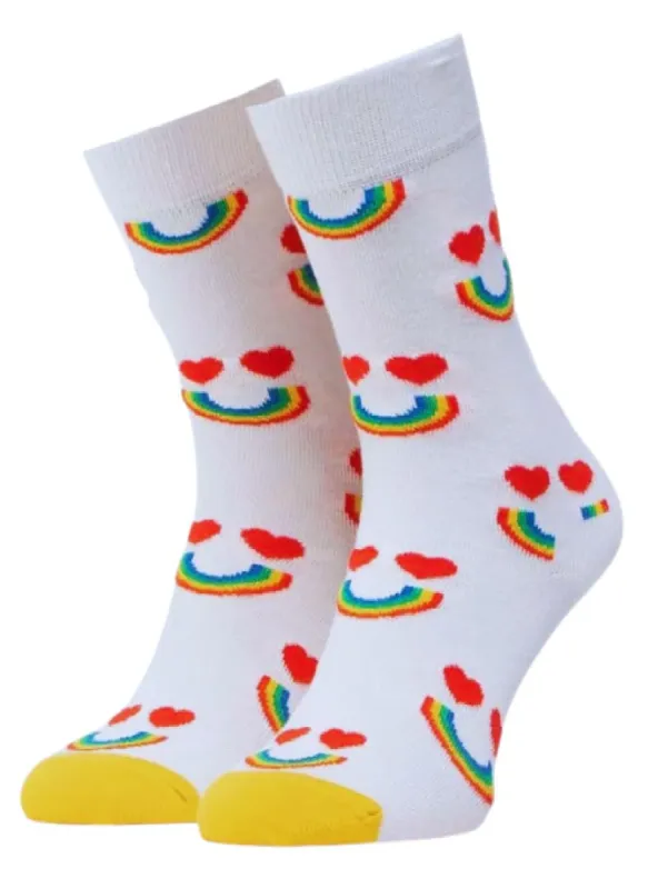 HAPPY RAINBOW PRINT SOCKS sold by FBO
