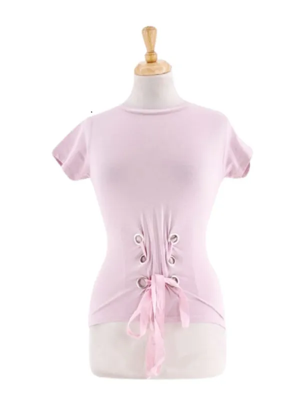 FRONT TIE DETAIL T-SHIRT sold by FBO