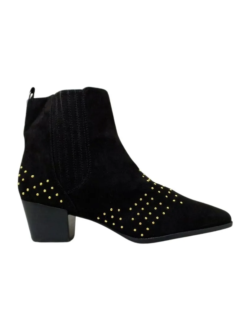STUDDED BLOCK HEEL BOOTS sold by FBO