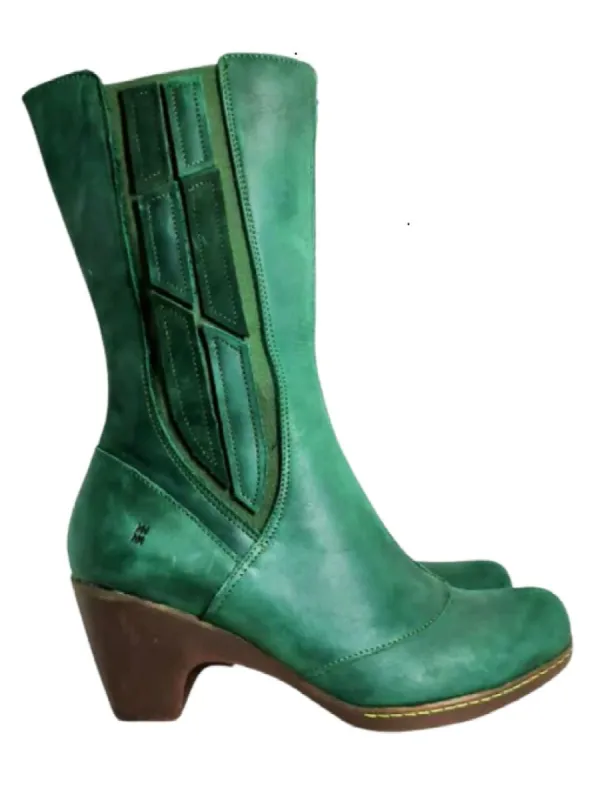 BLOCK HEEL LEATHER BOOTS sold by FBO