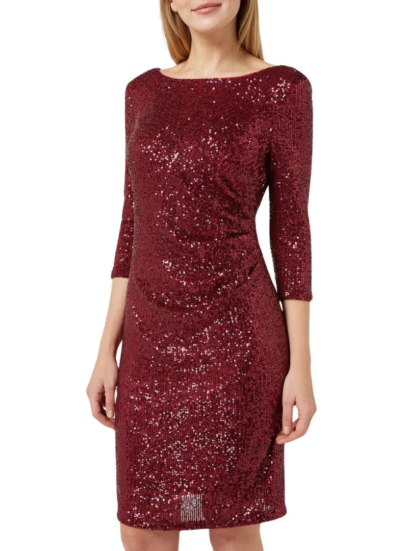 RUCHED FITTED SEQUIN DRESS sold by FBO