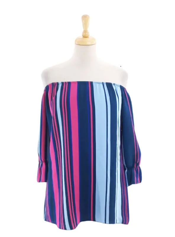 STRIPED 3/4 SLEEVE BLOUSE sold by FBO