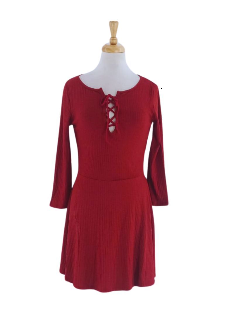 TEXTURED FLARE DRESS sold by FBO
