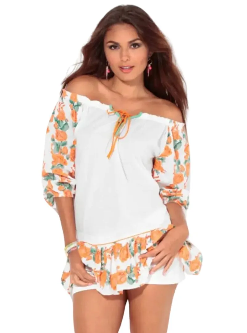 FLORAL OFF THE SHOULDER MINI DRESS sold by FBO