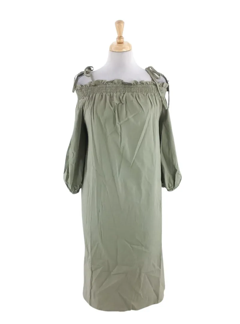 OFF THE SHOULDER TIE DRESS sold by FBO