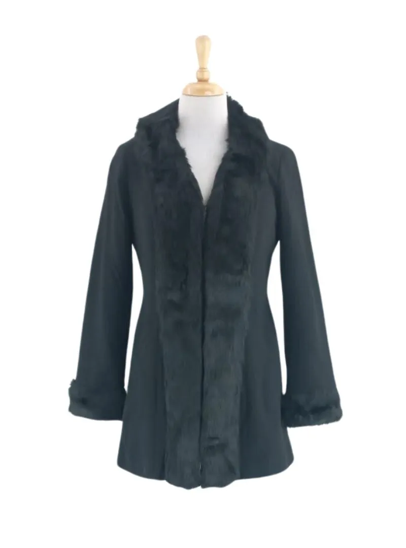 FAUX FUR LONG LENGTH JACKET sold by FBO