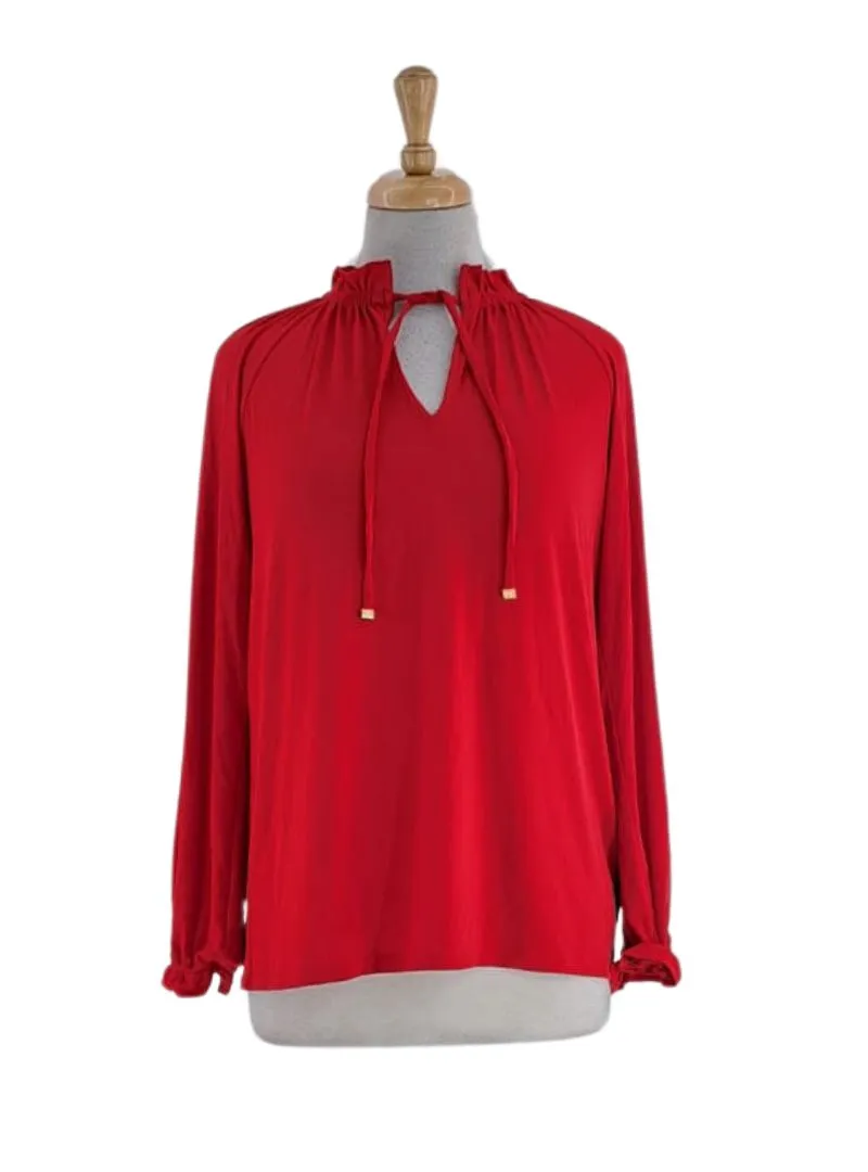 FRILL DETAILED TIE BLOUSE sold by FBO