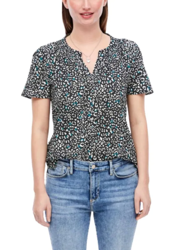 ANIMAL PRINT DETAILED BLOUSE sold by FBO