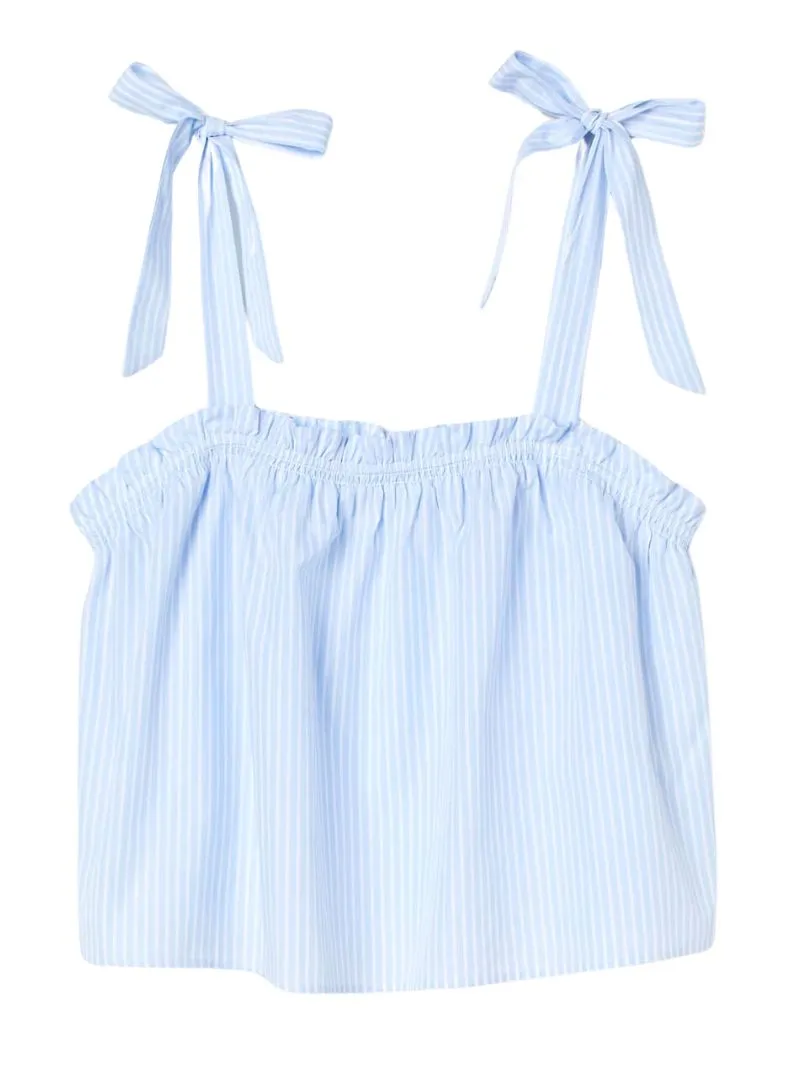 STRIPED DETAILED TIE TOP sold by FBO