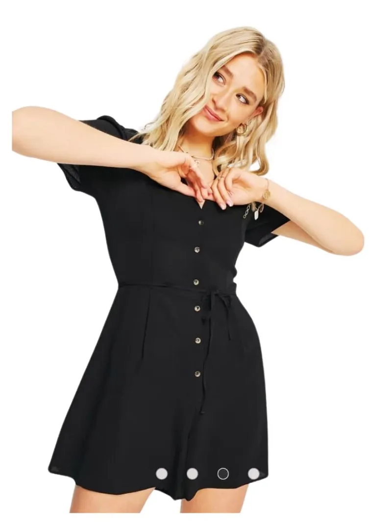 V NECK BUTTONED UP JUMPSUIT sold by FBO