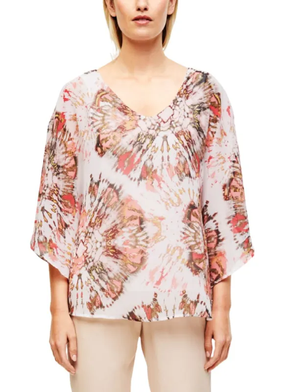 PRINTED BATWING SLEEVE BLOUSE sold by FBO