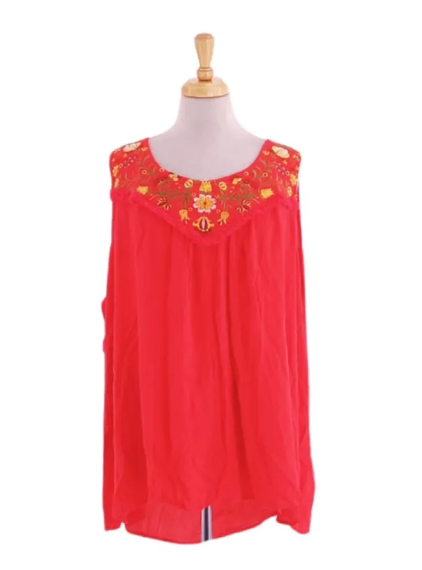 EMBROIDERED FLORAL SLEEVELESS TOP sold by FBO