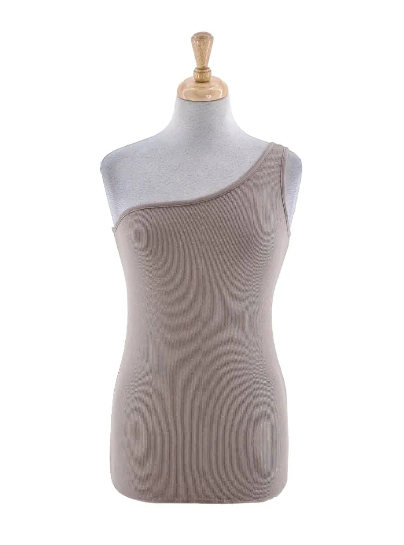 RIBBED ONE SHOULDER TOP sold by FBO