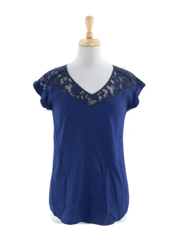 Express #Cutlabel Ladies Lace Detail Blouse - Blue/Black sold by FBO