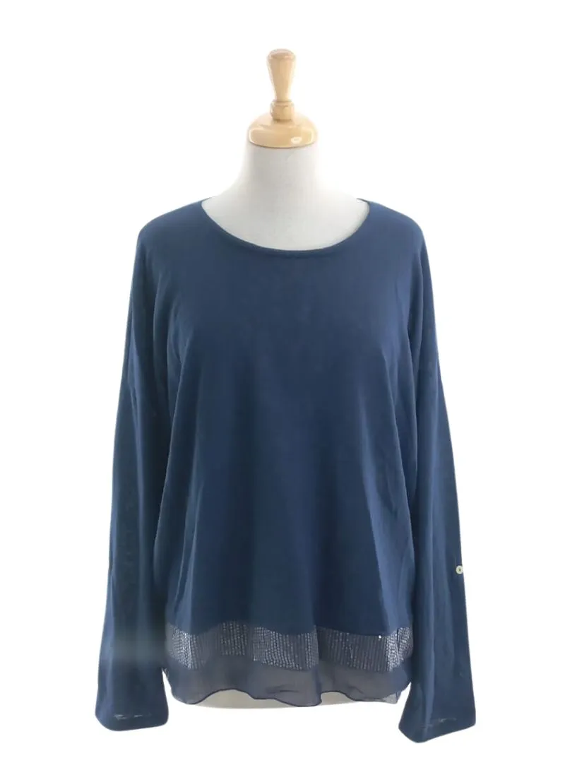 EXPOSED HEM KNIT TOP sold by FBO