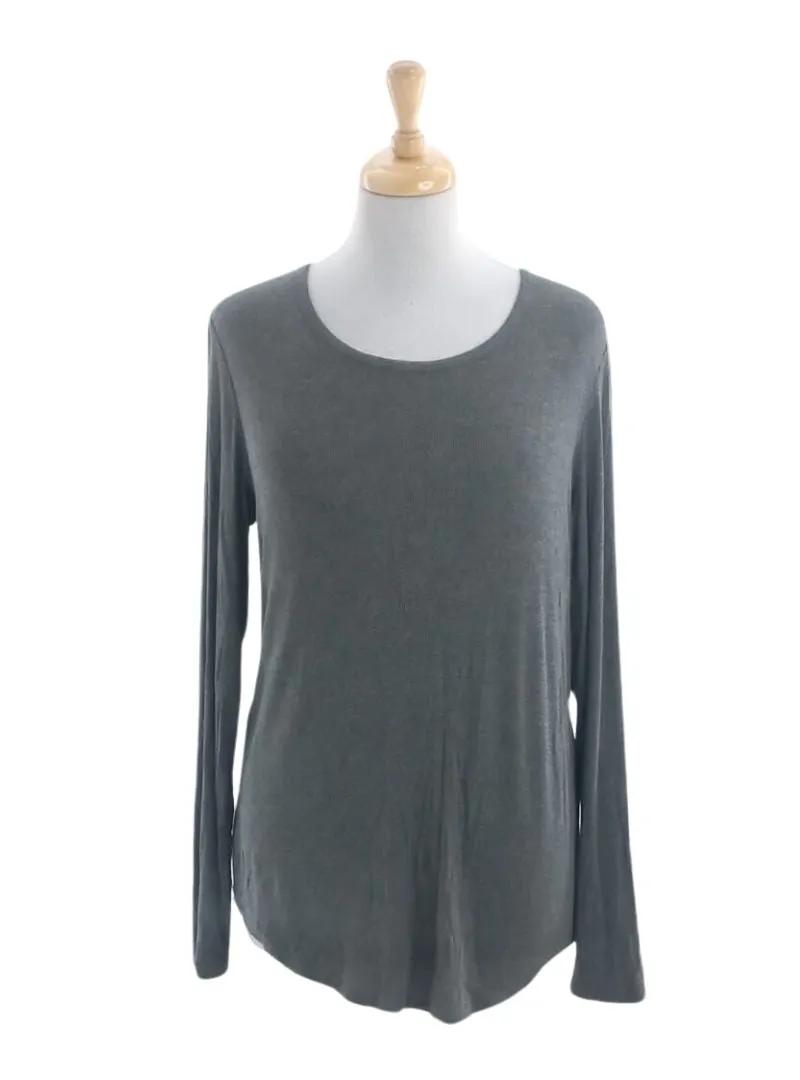 RIBBED TEXTURED LONG SLEEVE TOP sold by FBO