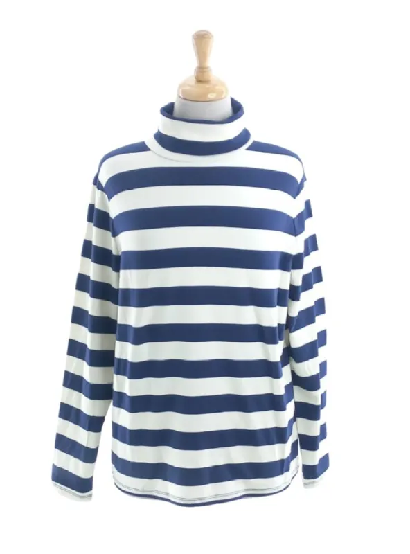 STRIPED TURTLE NECK TOP sold by FBO