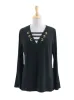 LACE DETAILED V-NECK FLARE SLEEVE BLOUSE sold by FBO