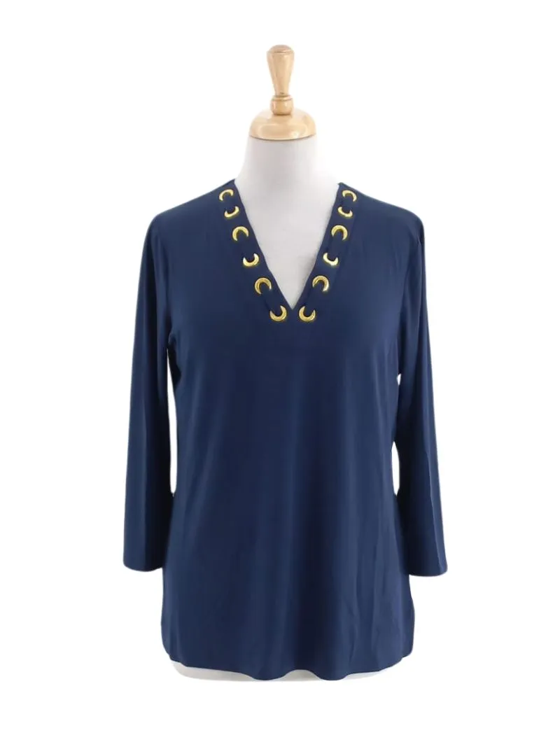 DETAILED LACE NECKLINE BLOUSE sold by FBO