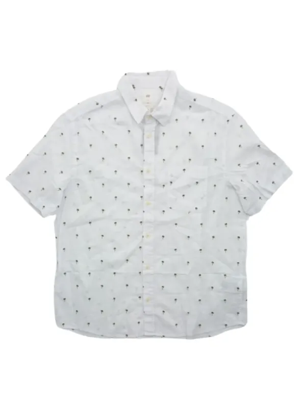 PALM TREE DETAILED LINEN FEEL SHIRT sold by FBO