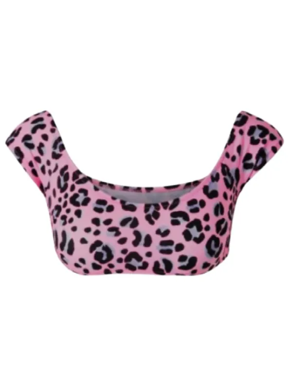 ANIMAL PRINT OFF THE SHOULDER BIKINI TOP sold by FBO