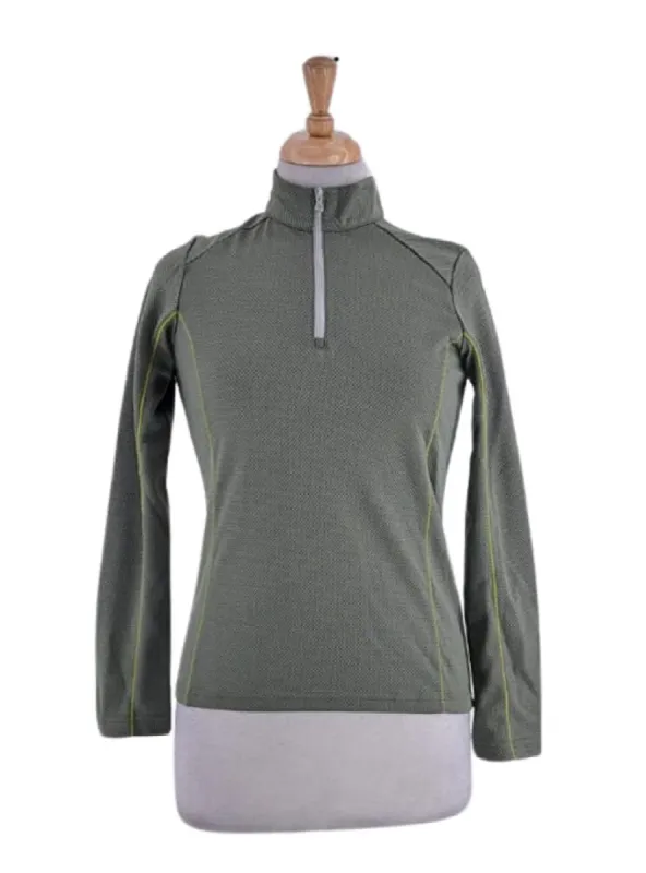 DETAIL ZIP FLEECE LONG SLEEVE TOP sold by FBO