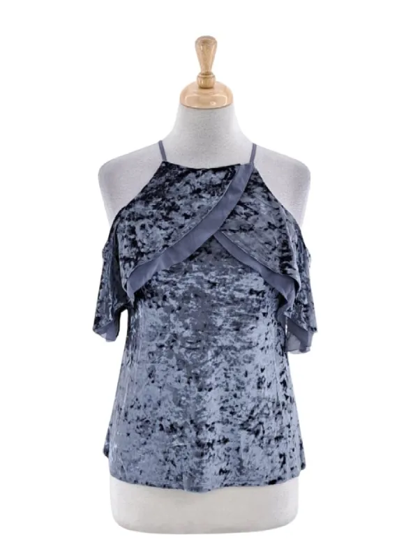FRILL  VELVET BLOUSE sold by FBO