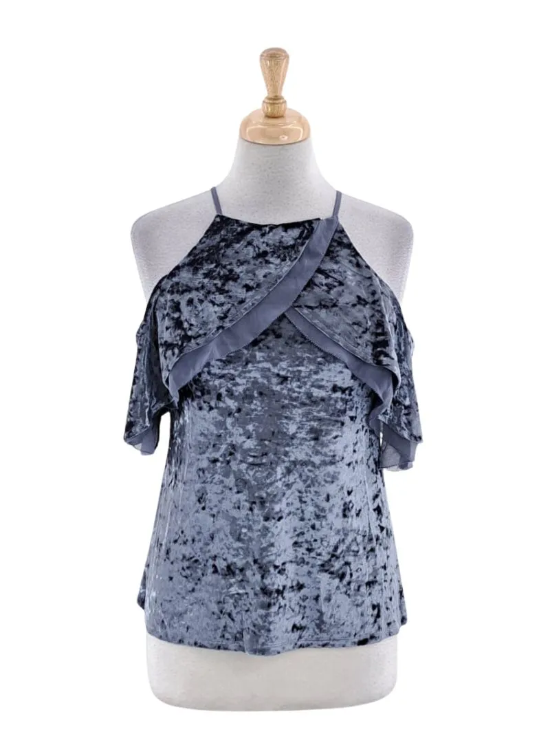 FRILL VELVET BLOUSE sold by FBO