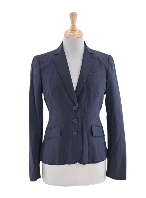 STRIPED BRANDED BUTTON BLAZER sold by FBO