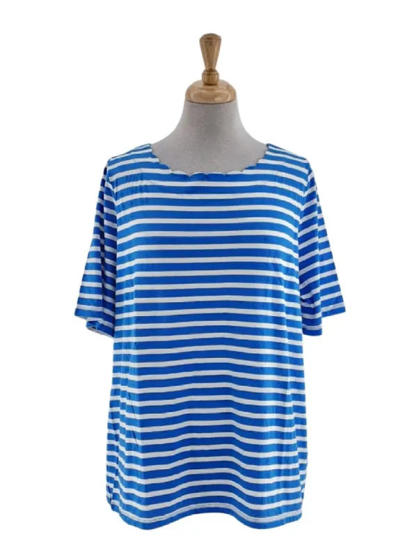 DETAILED NECKLINE STRIPED TOP sold by FBO
